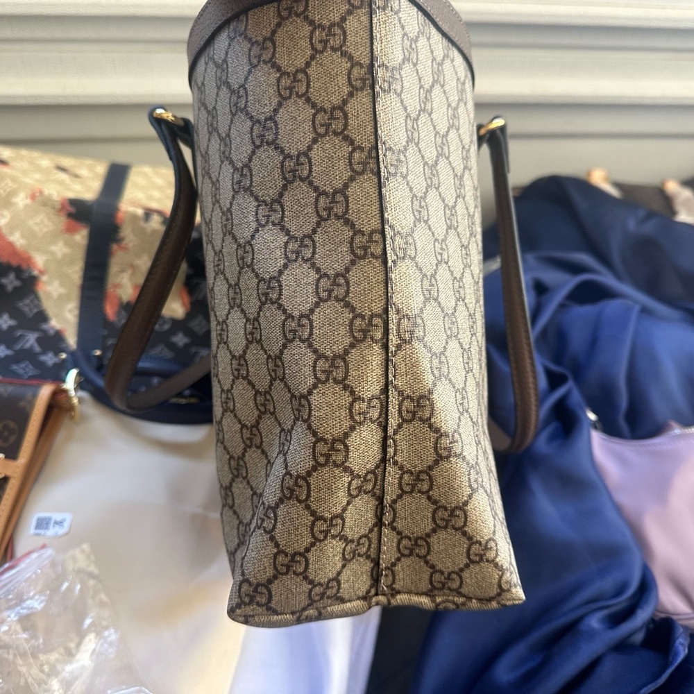 Gucci Beige and Brown Tote with Green and Red Stripe - Picture 5 of 7